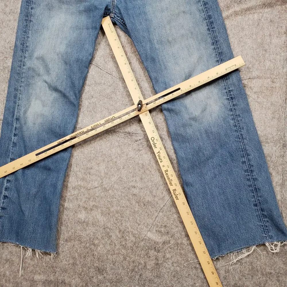 Polo Ralph Lauren Jeans Mens 32x28 Raw Hem Cut Off Medium Wash Classic Fit Denim